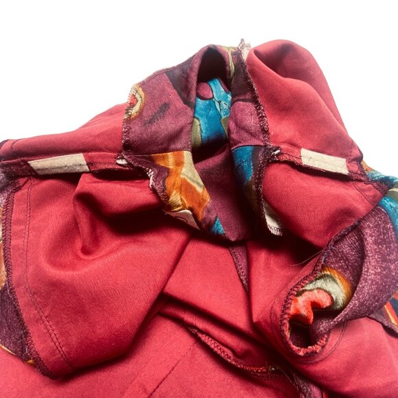 ALI CRUZ Women Abstract Print Midi Dress Sz 8 Short Sleeve Multicolor Boho 77-7 - Picture 4 of 12